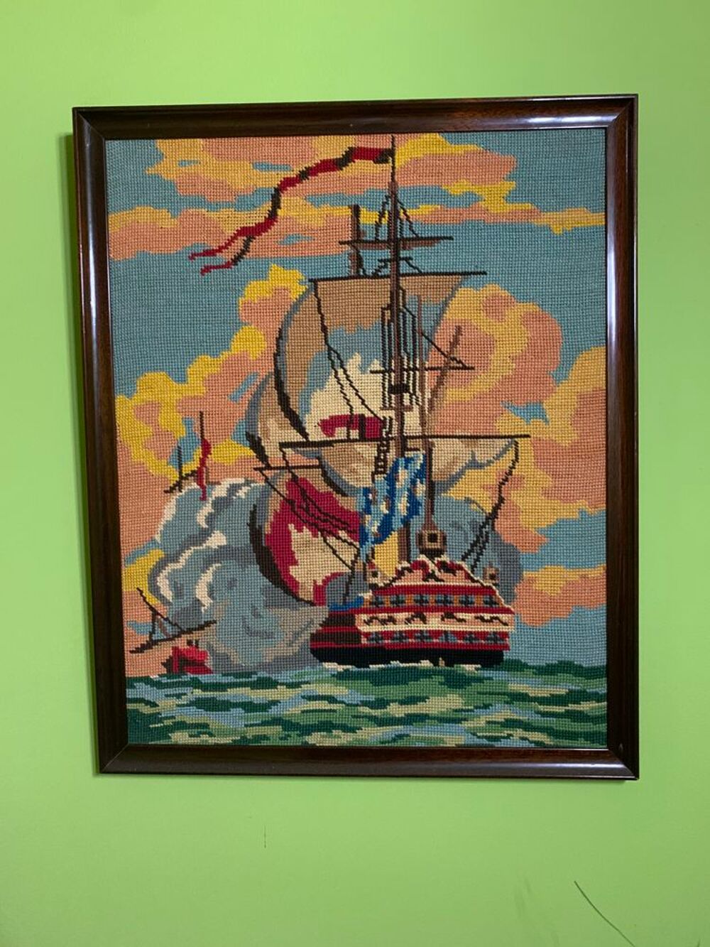 Canevas &quot; Bateau caravelle &quot; Dcoration
