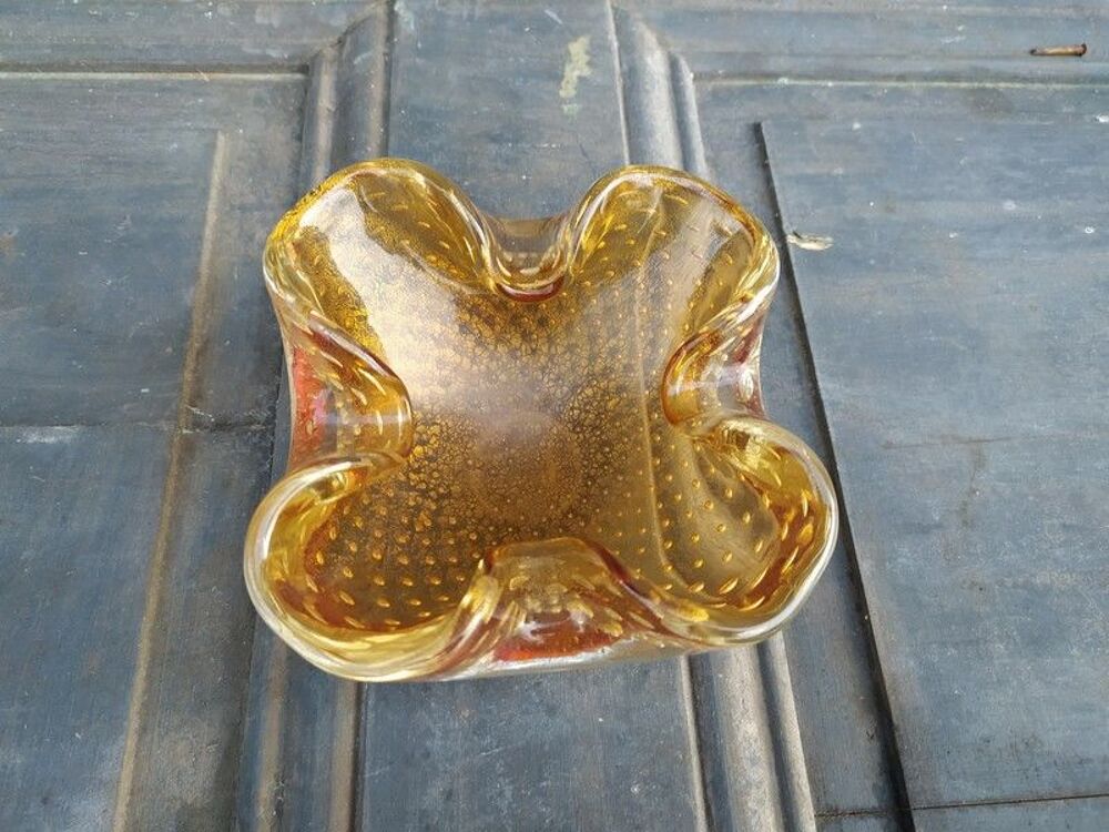 Cendrier Verre Murano &agrave; Bulles Design Barovier Venini Italy 