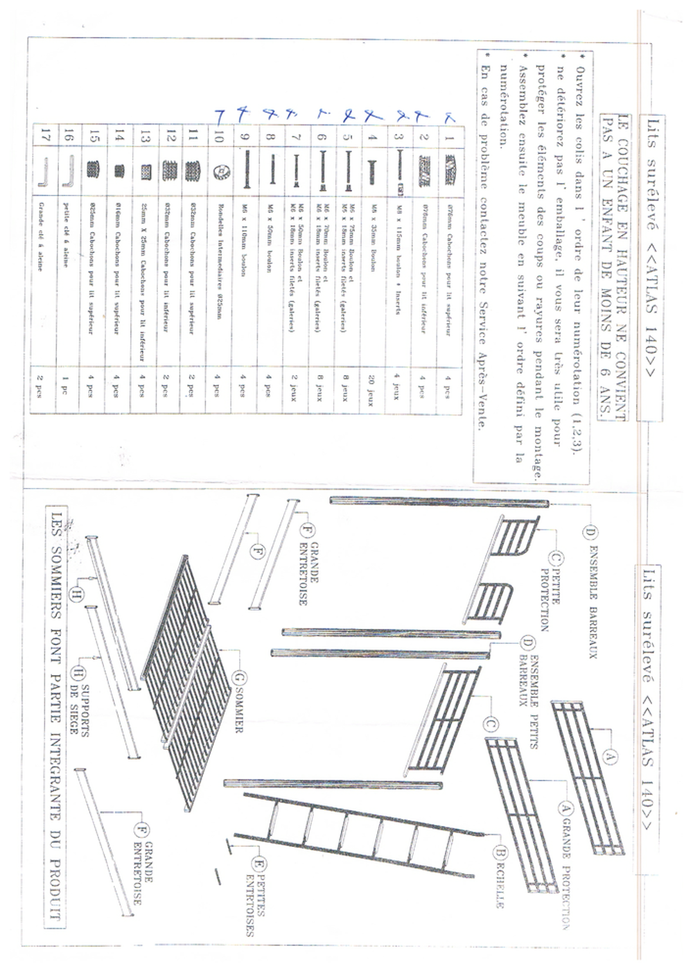 MEZZANINE LIT DOUBLE ACIER, TRES BON ETAT. Meubles