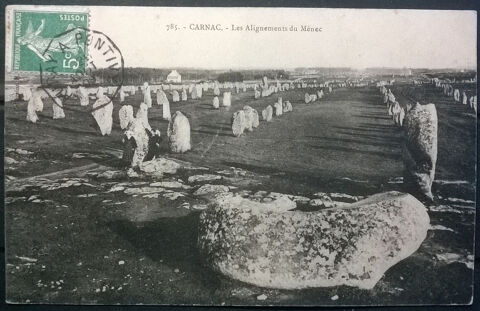 Timbres-CPA-carte postale- CARNAC (56) Les alignements du M 4 Lyon 5 (69)