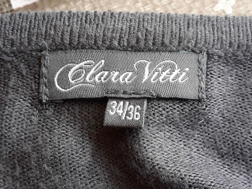Gilet gris fonc&eacute; - Clara Vitti - Taille 34/36 ou petit 38 Vêtements