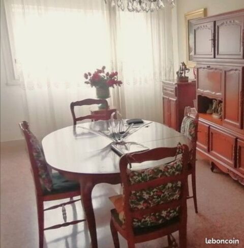 Table ronde bois + 2 rallonges + 6 chaises + living 60 Nice (06)