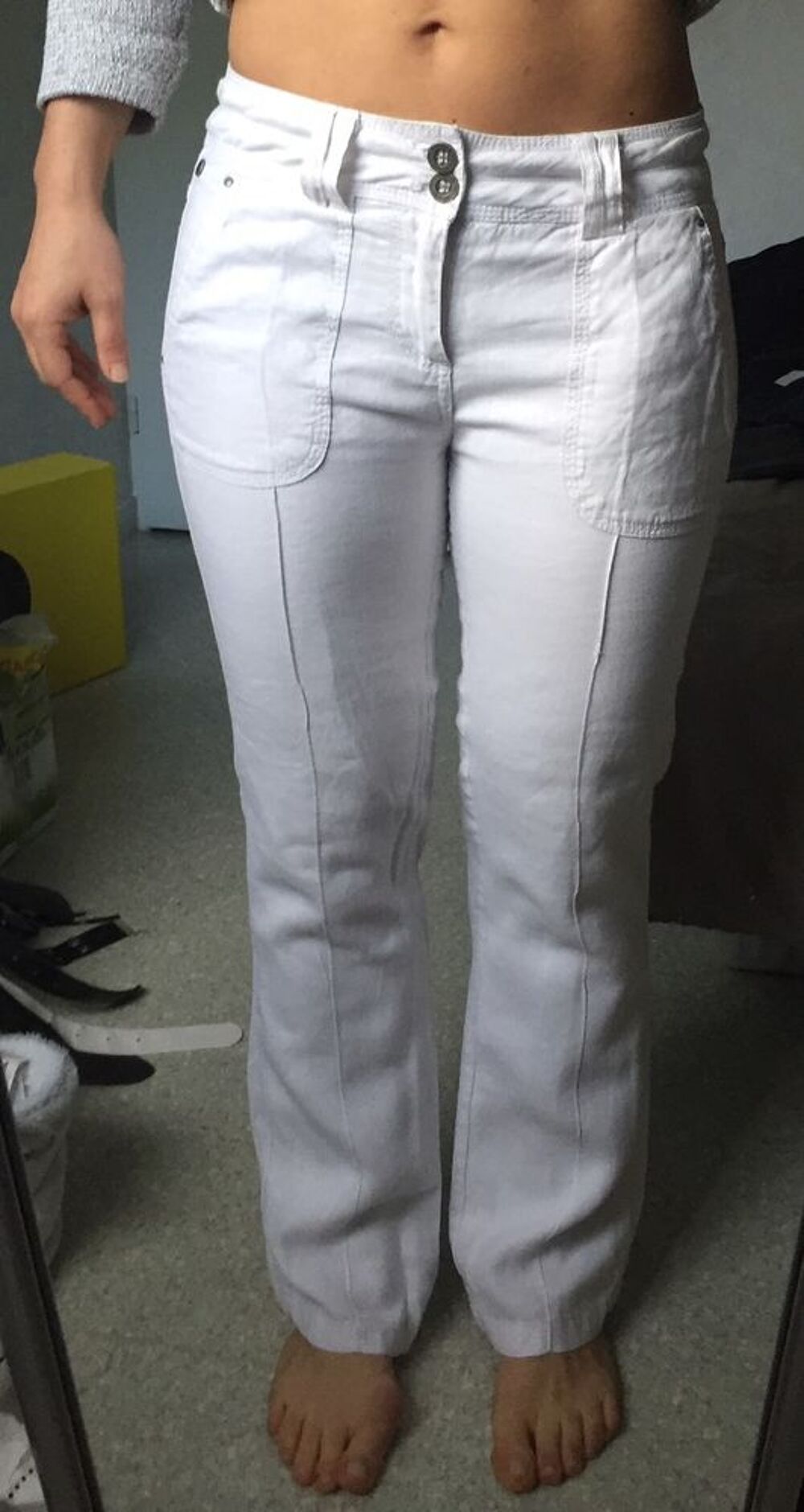 Pantalon femme blanc Bonobo - T.36 Vêtements