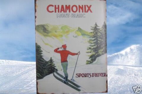 Plaque Métal 35x26,5 Chamonix mont blanc sports d'hiver NEUF 15 Saint-Pôtan (22)