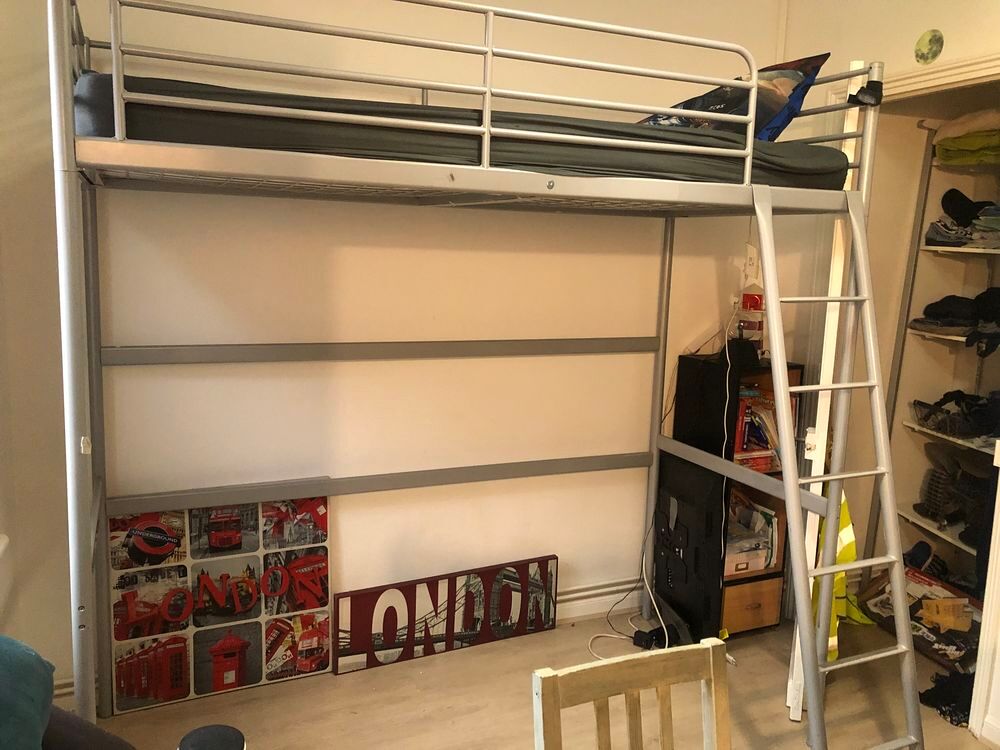 Lit mezzanine une personne avec bureau en dessous grande pla Meubles