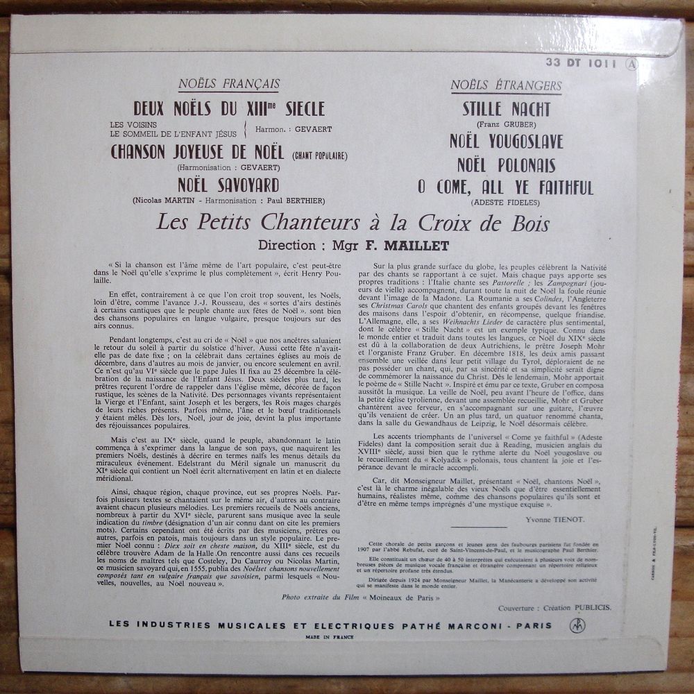 NO&Euml;L - LES PETITS CHANTEURS A LA CROIX DE BOIS-33t 25cm-BIEM CD et vinyles
