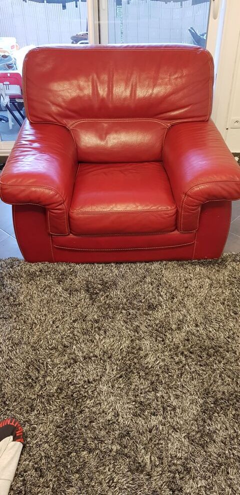 Canap cuir rouge 200 Martigues (13)