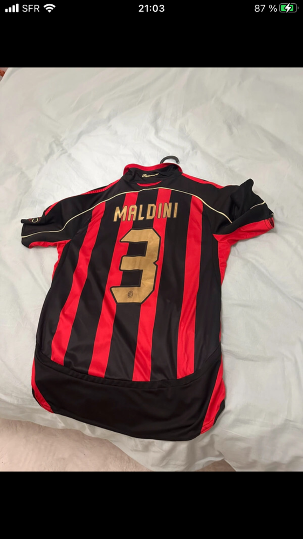 Maillot de l'ac milan 2006-2007 floqu&eacute;s maldini 3 Vêtements