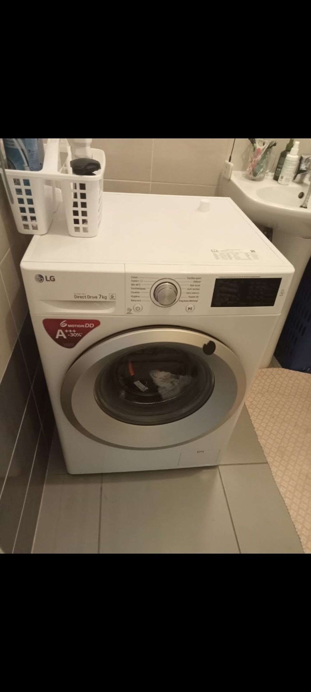 cause d&eacute;m&eacute;nagement lave linge LG 7 kilos Electroménager