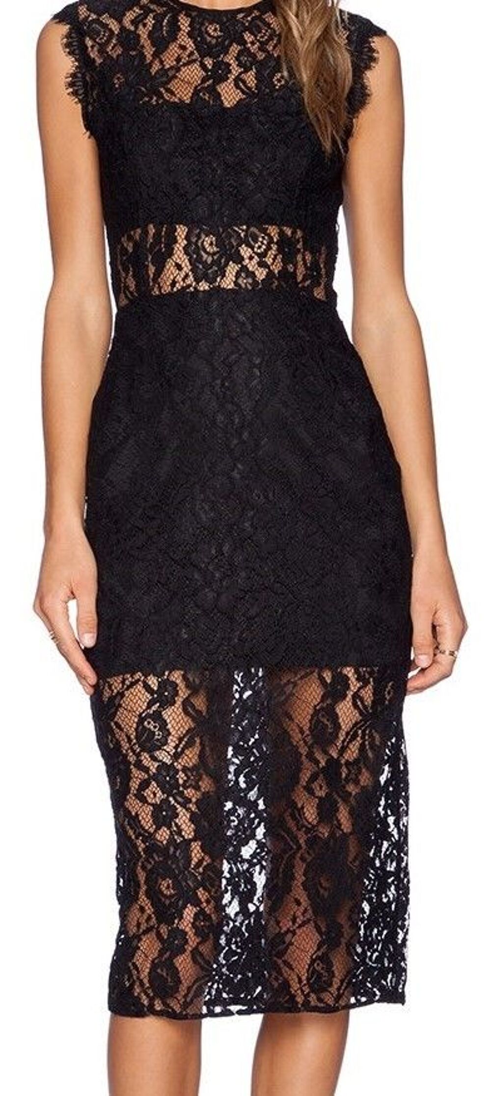 AG-R09 robe noire dentelle T34/36 Vêtements