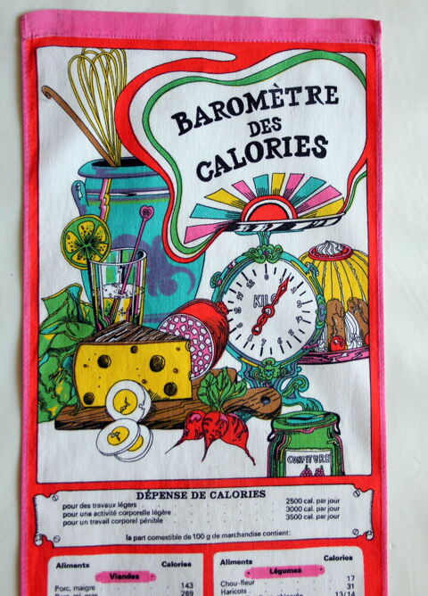 Torchon baromètre des  calories vintage 70
Weight Watchers Issy-les-Moulineaux (92)