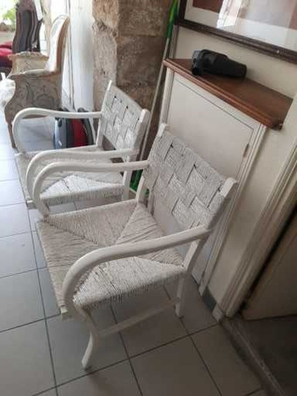 2 FAUTEUILS ANCIENS VROOM &amp; DREESMANN-HOLLANDE EN ROTIN-BOIS Meubles