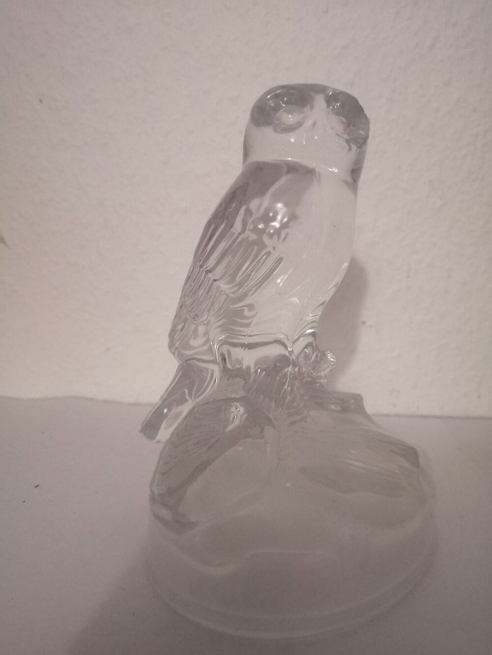 Pi&egrave;ce en cristal d'Arques : Hibou / Chouette Décoration