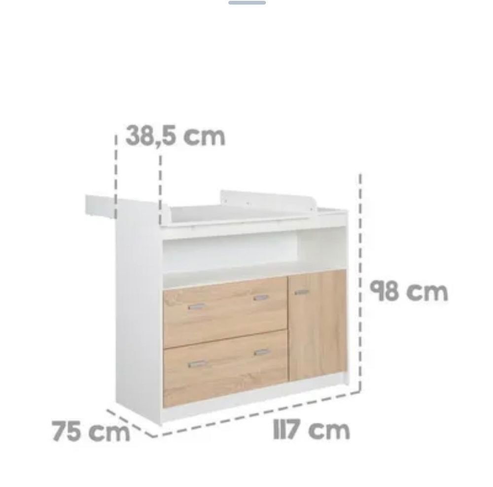 lit &eacute;volutif 70x140 + commode &agrave; langer + matelas de toute Mobilier enfants