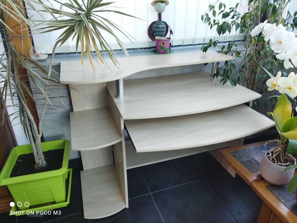 Bureau informatique en finition bois d'Aulne neuf, Sand (672 Meubles