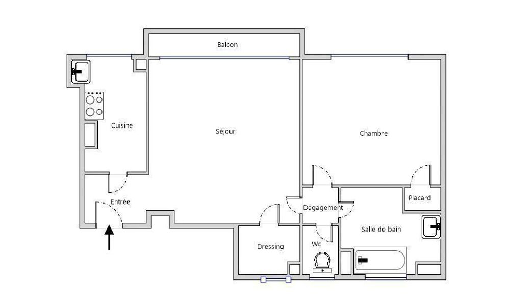 Appartement 2 pièce(s) 27 m²à vendre Paris-16e-arrondissement