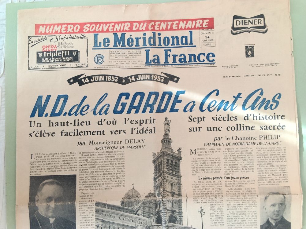 Journal du centenaire de notre dame de la garde a Marseille Livres et BD