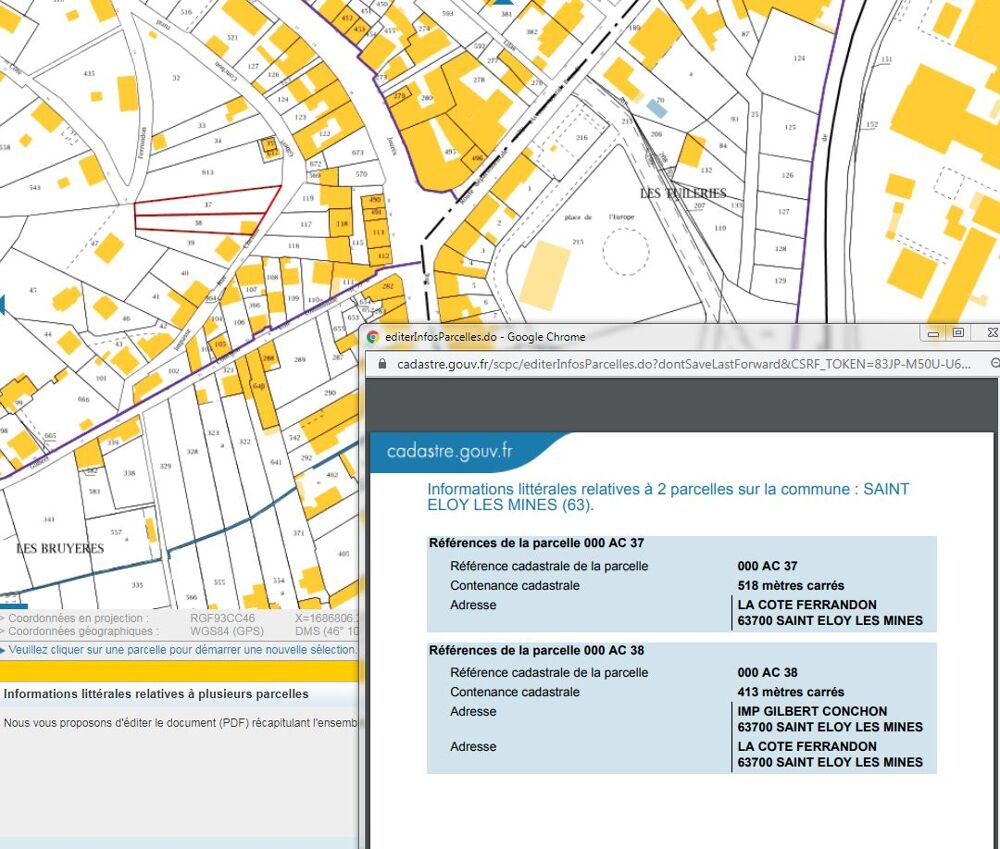 Vente Terrain Saint Eloy les Mines 63700, terrain constructible Saint-Éloy-les-mines