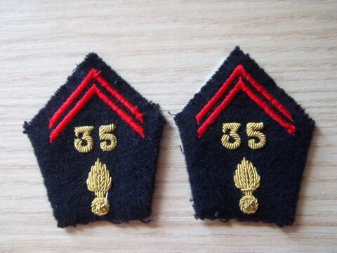 pattes col 35e régiment d'infanterie collection militaire 5 Valognes (50)