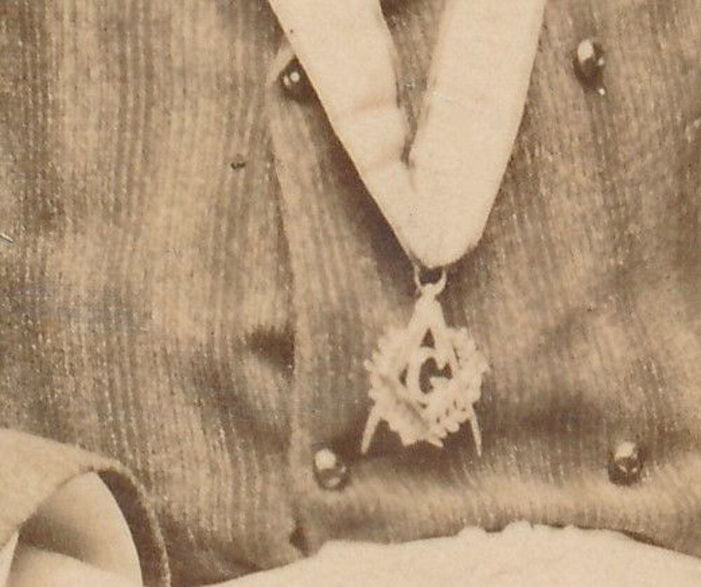 Photographie Portrait Homme Compagnon Franc-Ma&ccedil;onnerie 1870 