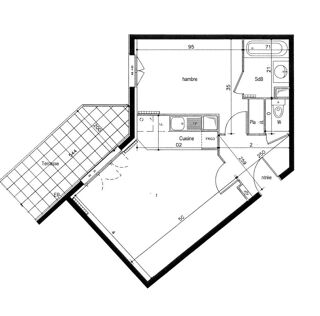  Appartement à louer 2 pièces 44 m²