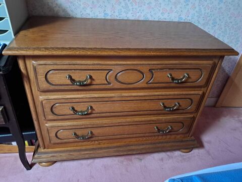 Commode en bois massif 3 tiroirs Fosses (95)