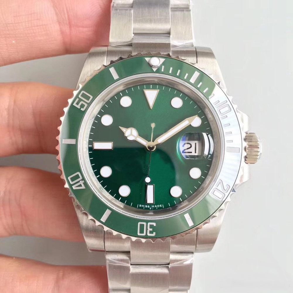 Montre Homme Automatique lunette et fond vert Bijoux et montres
