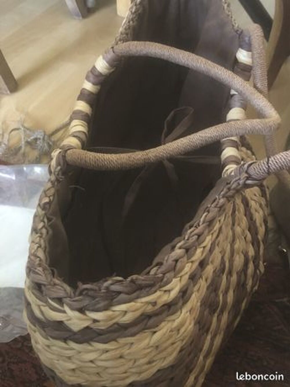 Panier en paille Maroquinerie