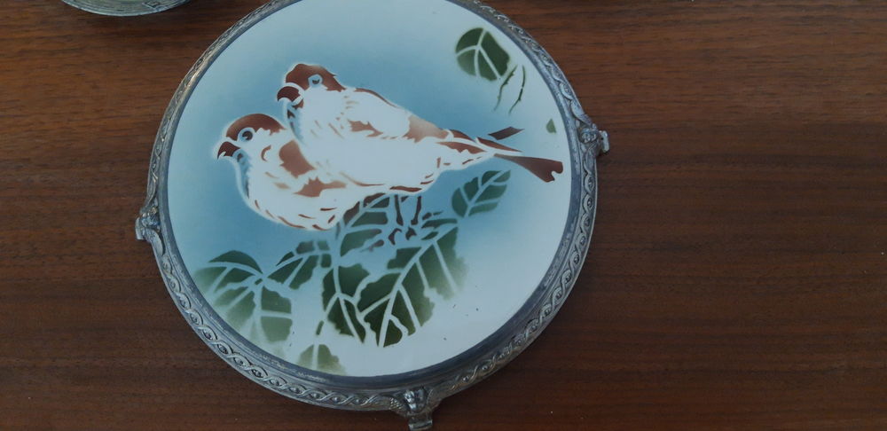 joli ensemble dessous de plat en c&eacute;ramique ann&eacute;e 1930 Décoration