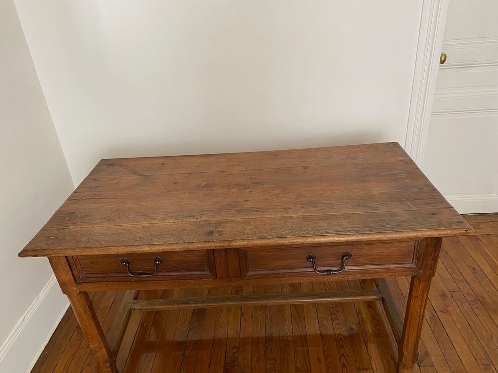 Table de ferme en ch&ecirc;ne d&eacute;but 19&egrave; si&egrave;cle (vers 1800) Meubles
