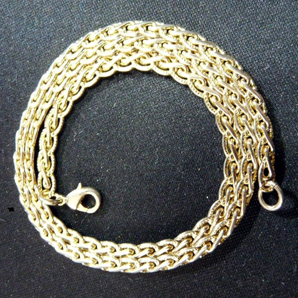 Collier Ras-de-Cou en M&eacute;tal Dor&eacute; &agrave; motifs travaill&eacute;s - 90's Bijoux et montres