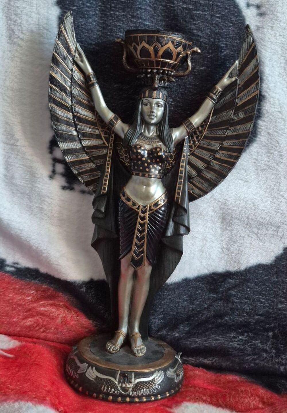 Statuette porte bougie &Eacute;gyptienne Isis Décoration