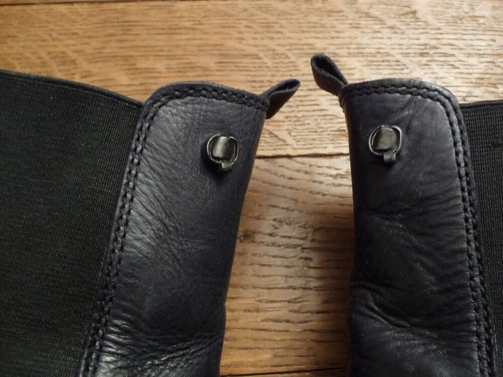 Bottines/ Boots &agrave; Talon Cuir Noir- Pointure 37-Golden Rose Chaussures