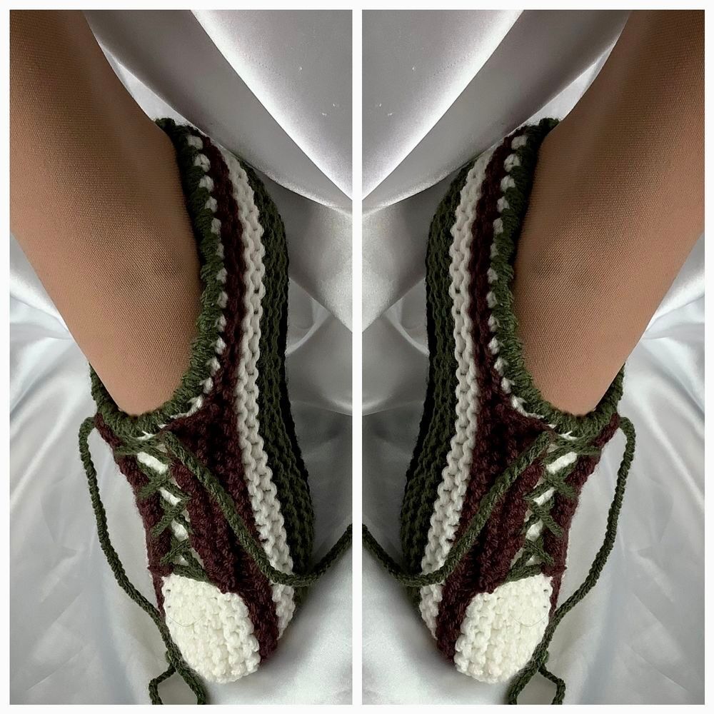 Basket - chaussons fait main en tricot,pour femme Chaussures