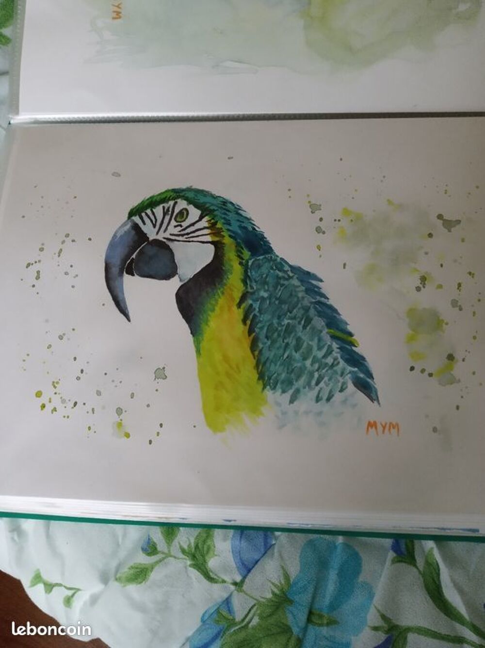 AQUARELLE PERROQUETS Décoration