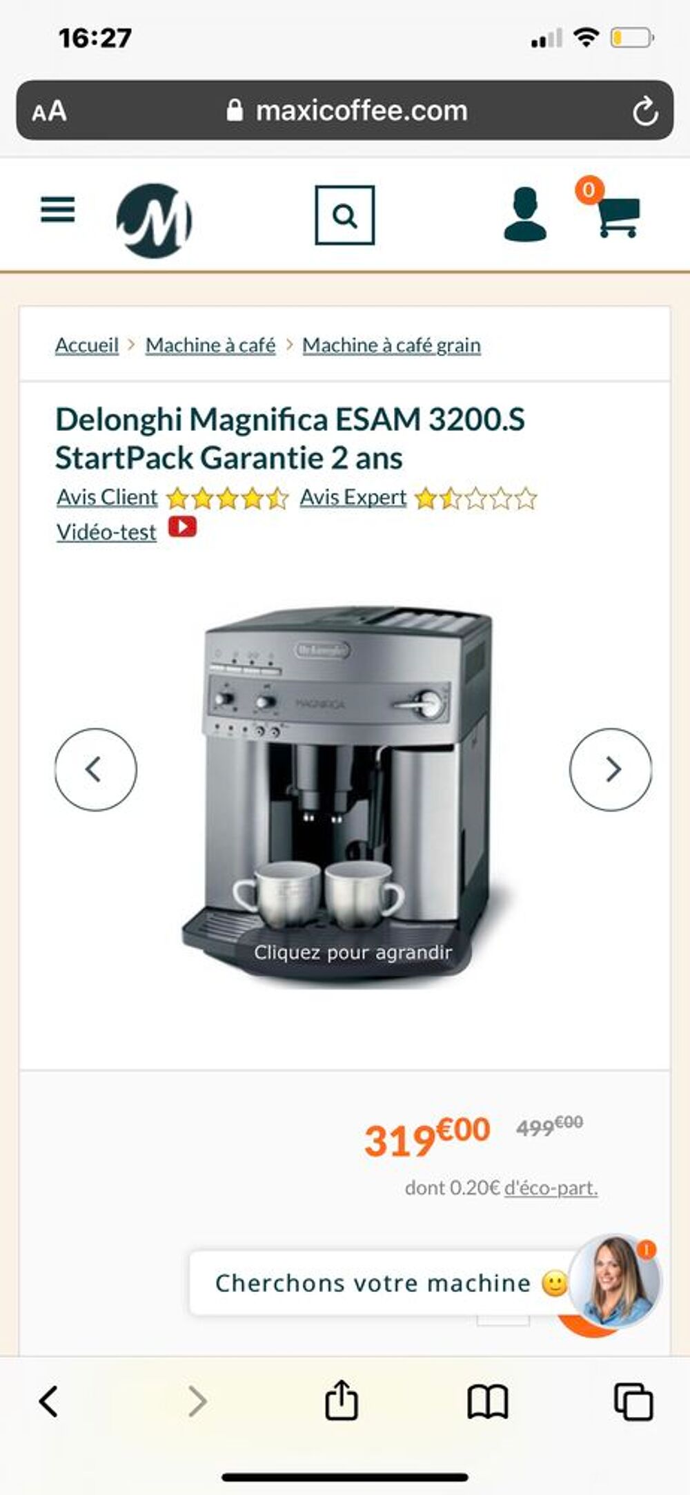 D&eacute;stockage machine &agrave; caf&eacute; Delonghi /Krups.( mod&egrave;le d?expo ) Electroménager