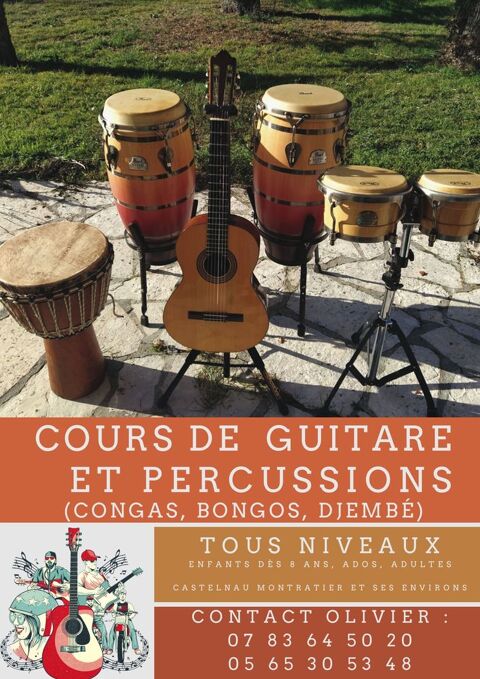 cours de guitare et percussions 0 46170 Castelnau-montratier