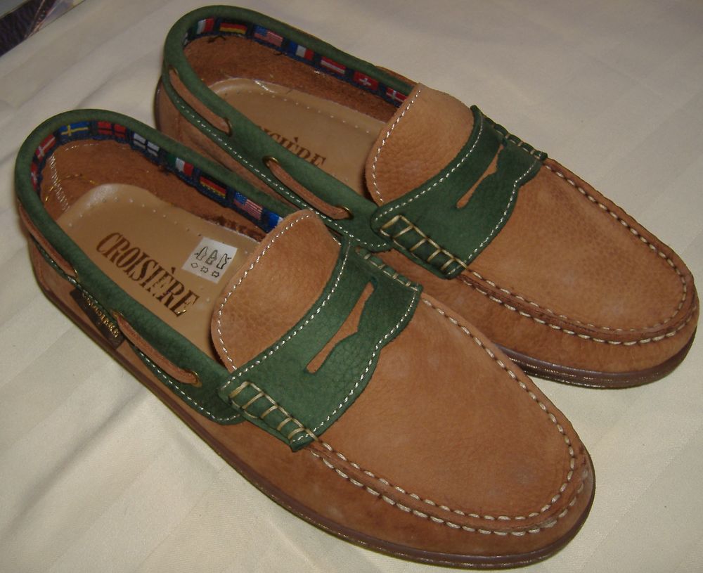 Mocassins marrons et vert - 40 - NEUFS - Chaussures