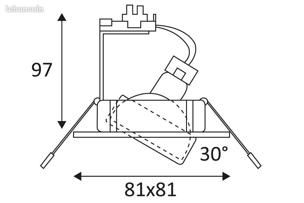 5 Spots LED LSA1012 SX - GU10 - Orientable - 50W - Carr&eacute; - Bricolage