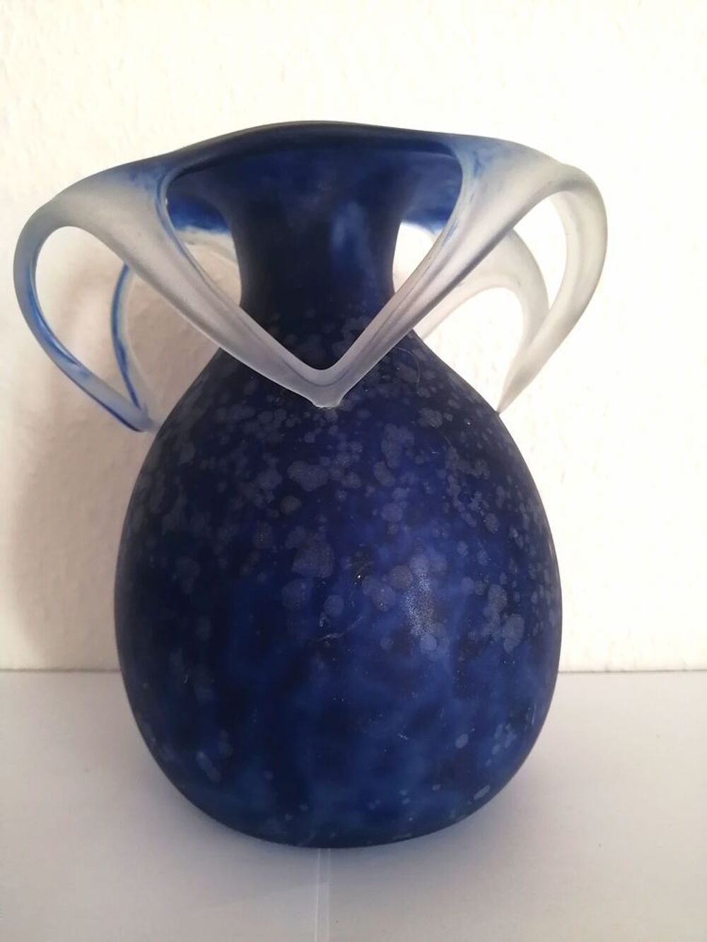 Beau vase en verre avec col "fleurs" Décoration