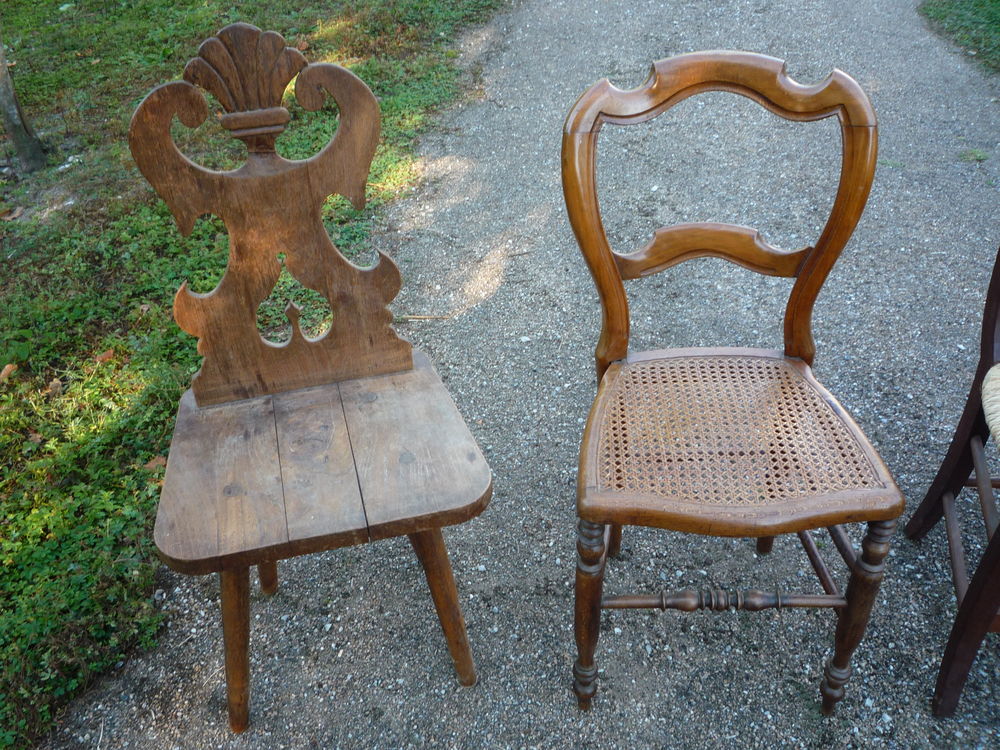 Chaise cann&eacute;e d&eacute;co/bois esprit haute &eacute;poque Meubles