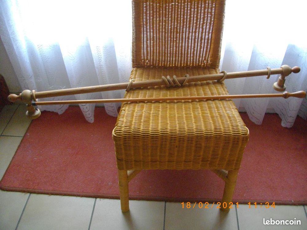 Tringle &agrave; rideau en bois + anneaux + tringle de tirage Bricolage