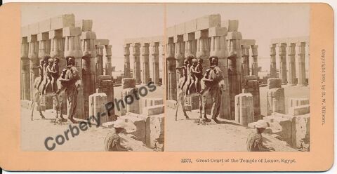 ÉGYPTE Temple of Luxor Photographie Stéréo Kilburn ca1880 0 Loches (37)