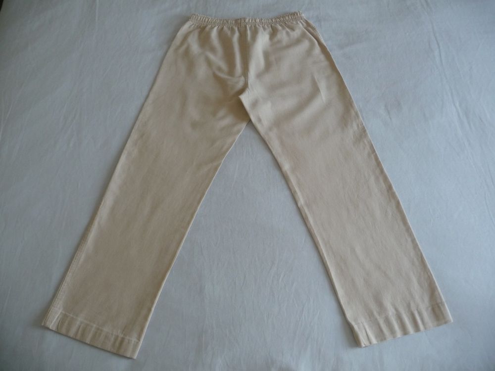 Pantalon lin et coton beige taille 36/38 Vtements