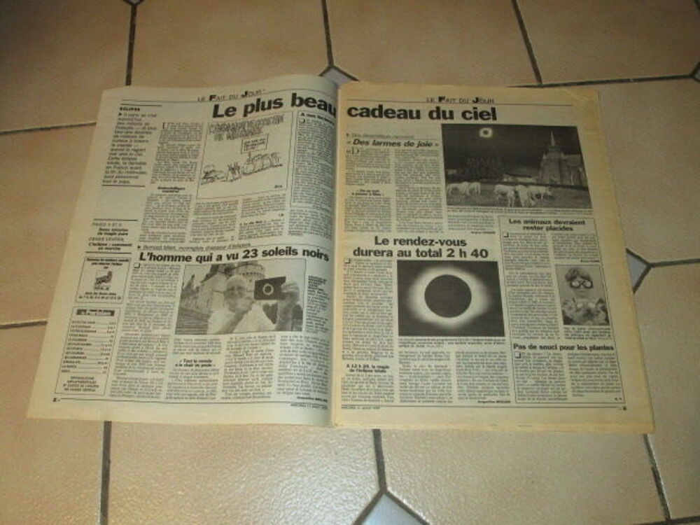 VIEUX JOURNAL 1 AOUT 1999"ECLIPSE DU SIECLE" 