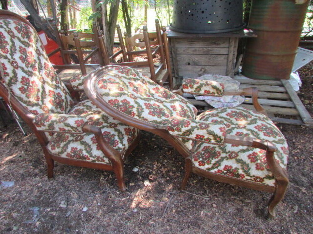 deux fauteuil anciens reglable tissus chang&eacute; Meubles
