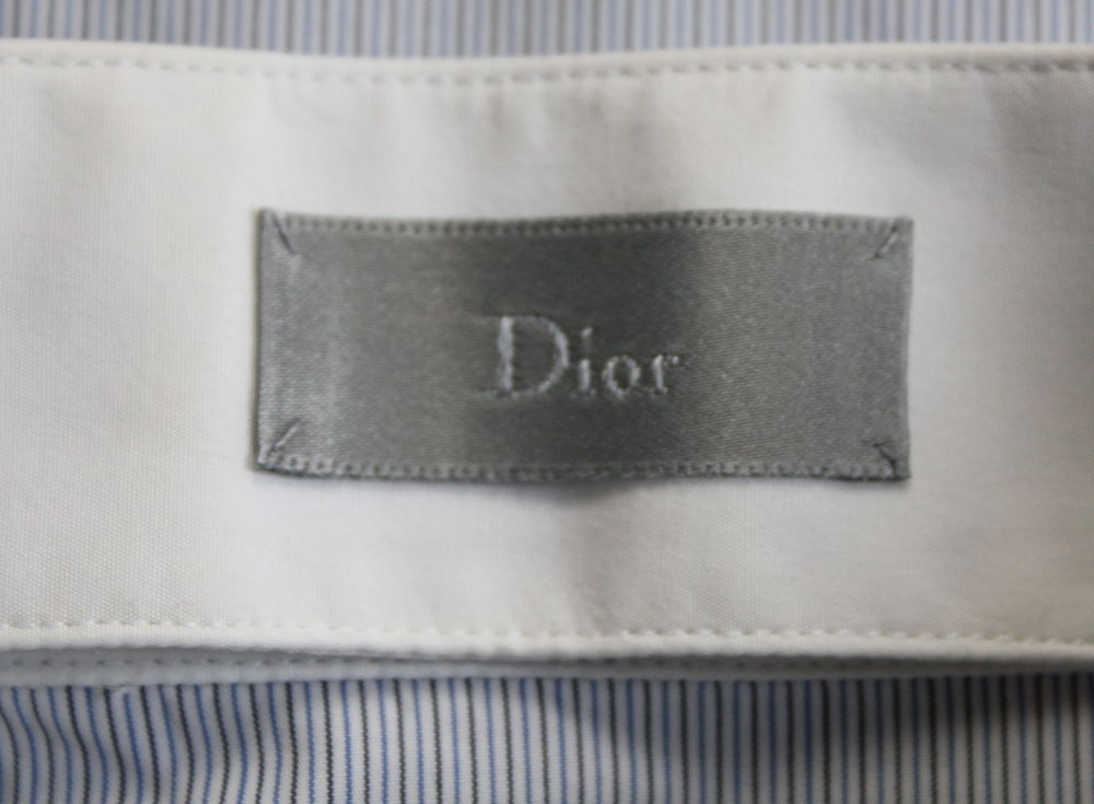 Chemise bleu ray&eacute;e DIOR T.41 ou T.L Vêtements