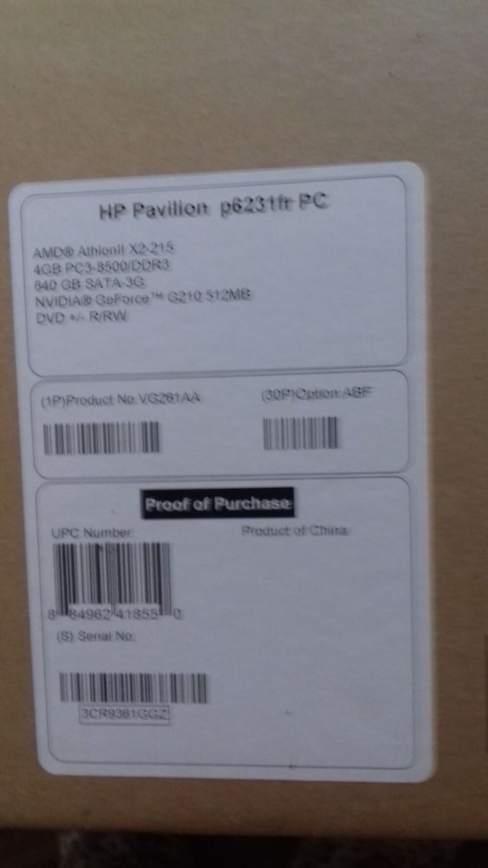 ordinateur HP Matériel informatique