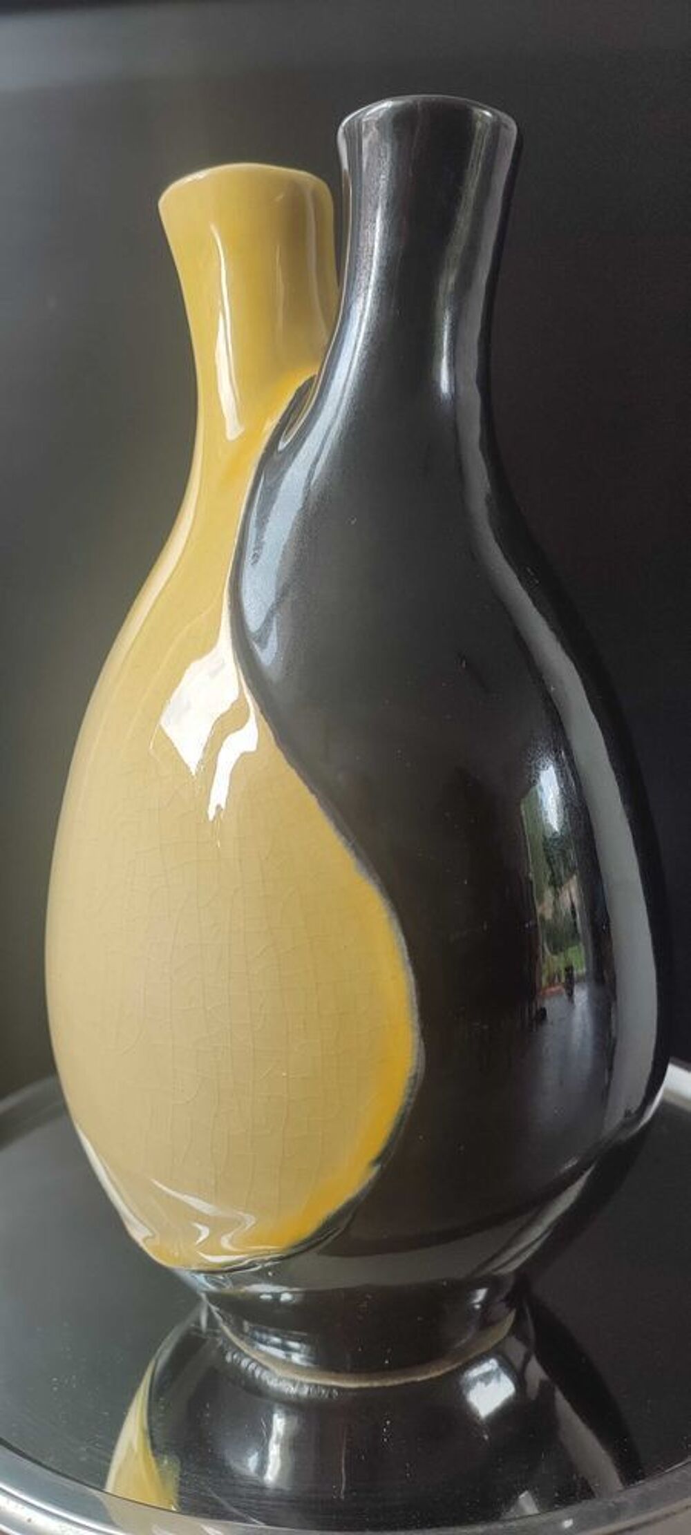 Vase &agrave; deux cols C&eacute;ramique vintage 1964. 