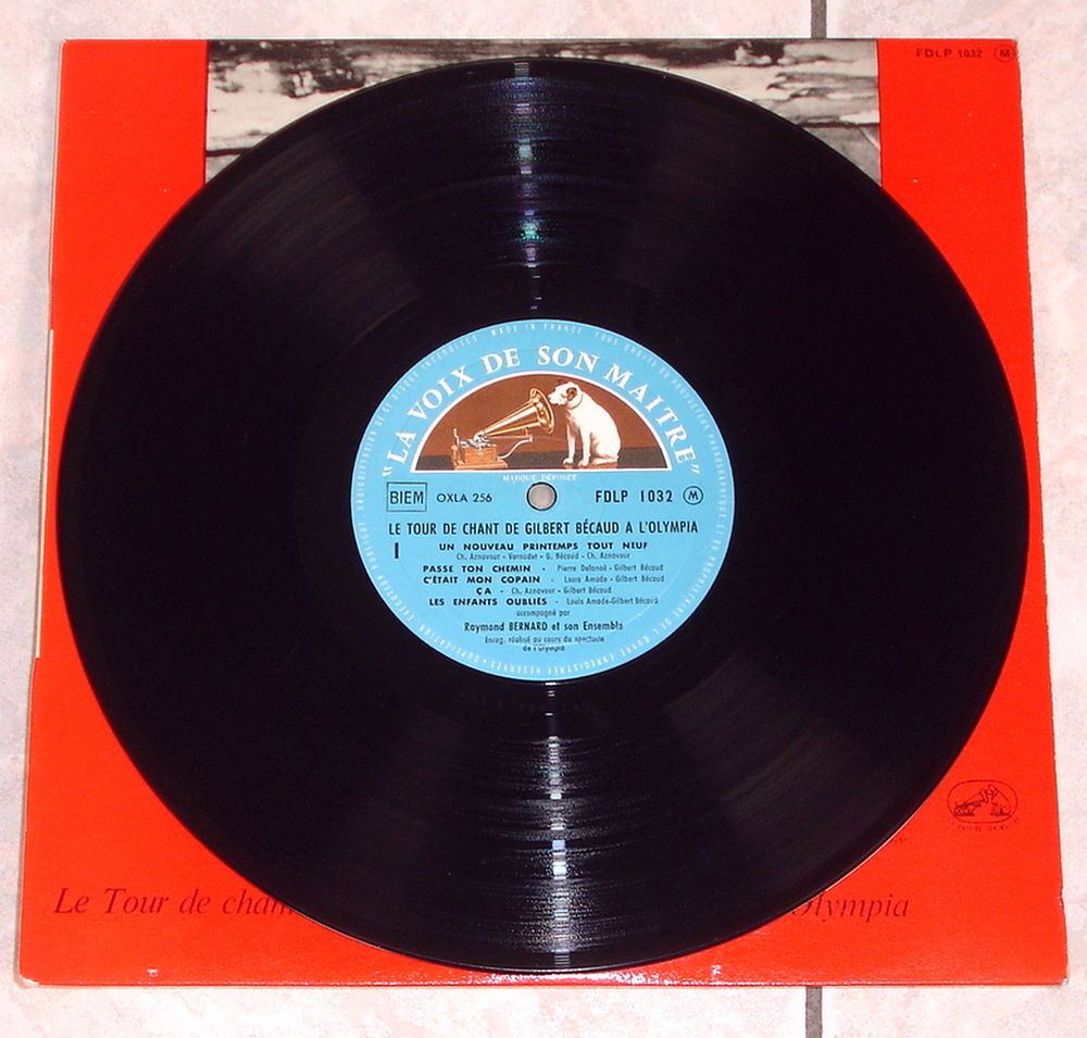 GILBERT B&Eacute;CAUD-LP 25cm-TOUR DE CHANT A L'OLYMPIA-LANGUETTE CD et vinyles